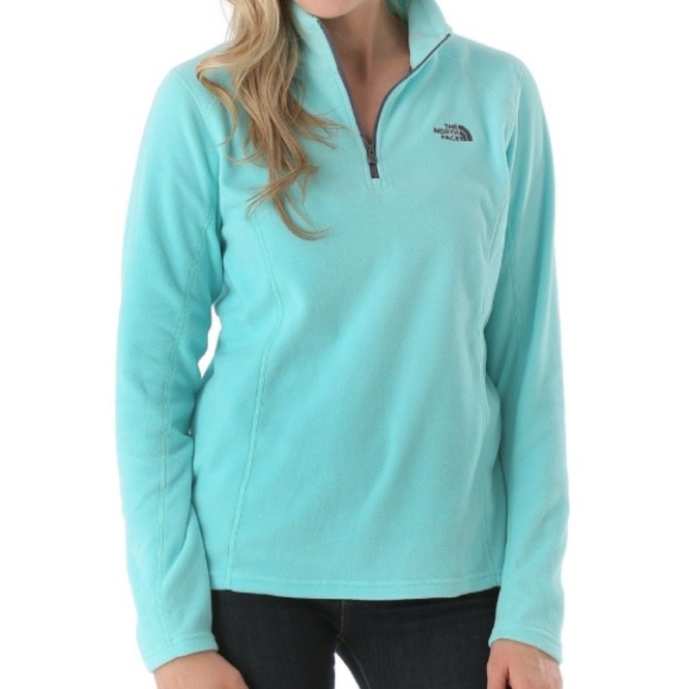 North Face Glacier 1/4 zip fleece in mint. S